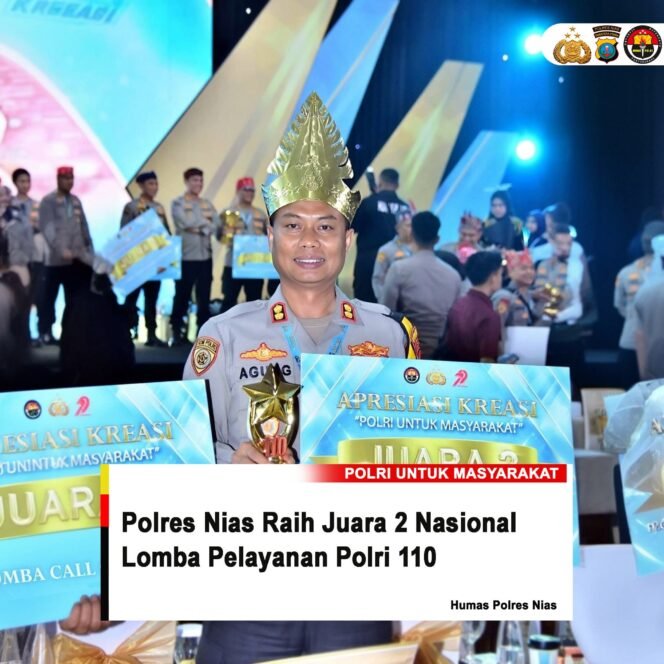
 POLRES NIAS MERAIH JUARA 2 NASIONAL ATAS LOMBA PELAYANAN POLRI 110