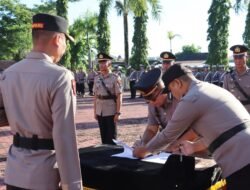 Kapolres Nias Pimpin Sertijab Para Kabag dan Kapolsek di Halaman Plores Nias
