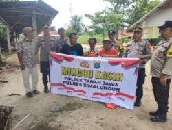 Minggu Kasih Polsek Tanah, Jawa Kapolsek Asmon Bufitra Langsung Salurkan Bantuan di Huta Mariah Jambi