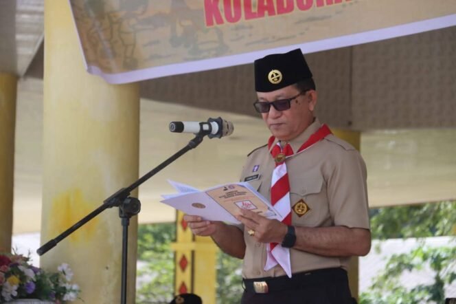 
 Wakil Bupati Nias Utara bertindak sebagai Inspektur Upacara pada pelaksanaan Upacara Peringatan HUT Gerakan Pramuka ke-64