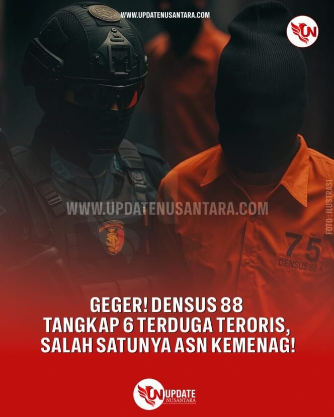 
 Densus 88 Tangkap 6 Terduga Teroris di 5 Provinsi, Ada ASN Kemenag Terlibat