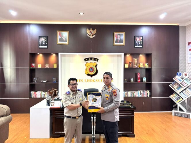 
 Kapolres Lhokseumawe Sambut Kunjungan Silaturahmi Kepala BPN Kota Lhokseumawe