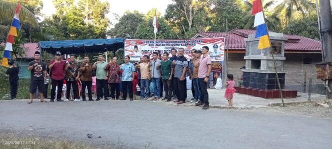 
 Pemerintah desa onowaembo hiligara bersama  masyarakat  merayakan HUT RI ke-80