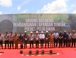 Kapolda Riau Bersama Bupati Pelalawan Ground Breaking Lapangan Tembak Polres Pelalawan