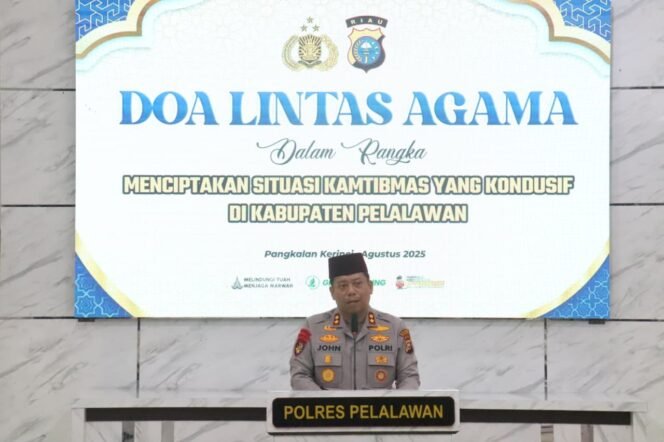 
 Polres Pelalawan Melaksanan Kegiatan Doa Lintas Agama  Membangun Toleransi dan Kamtibmas