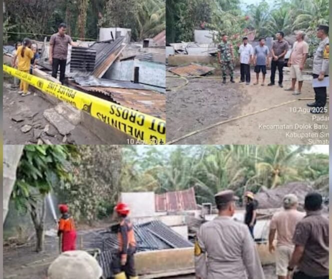 
 Polsek Serbalawan Respon Cepat Tangani Kebakaran Rumah Kontrakan, Kerugian Capai Rp 132 Juta