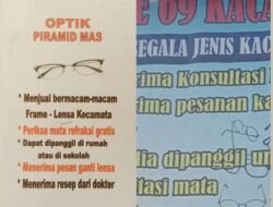 Pemilik Optik Merasa di Rugikan Atas Liarnya Penjualan kacamata Resep Yang Tidak Memiliki Izin