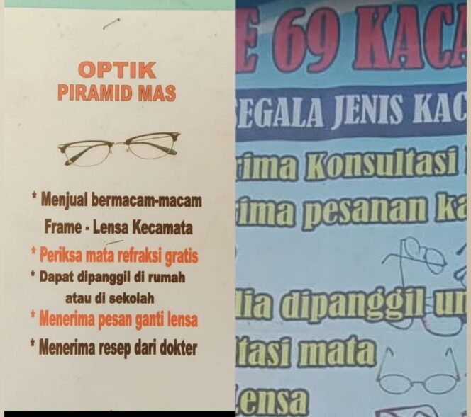 
 Pemilik Optik Merasa di Rugikan Atas Liarnya Penjualan kacamata Resep Yang Tidak Memiliki Izin