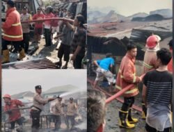 Respon Cepat Polsek Serbalawan Evakuasi 140 Pedagang Korban Kebakaran Pajak Baru Serbalawan