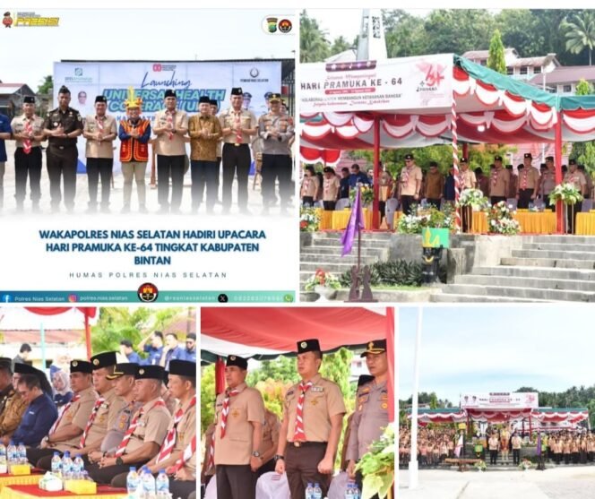 
 Wakapolres Nias Selatan Hadiri Upacara Hari Pramuka ke-64 Tingkat Kabupaten Nias Selatan