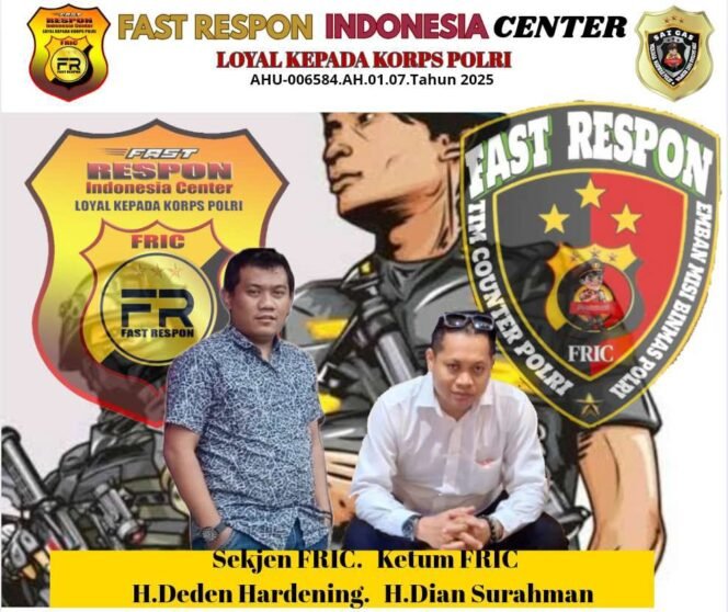 
 Ketum Fast Respon Indonesia Center: Segera Peresmian Kantor Pusat dan Pelantikan Pengurus  Yang Loyal dan Solid Terhadap Polri