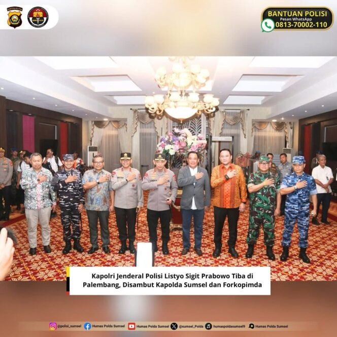 
 Kapolri Jenderal Polisi Listyo Sigit Prabowo Tiba di Palembang, Disambut Kapolda Sumsel dan Forkopimda
