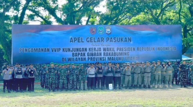 
 Apel Gelar Pasukan Pengamanan Kunjungan Kerja Wakil Presiden RI di Maluku Utara