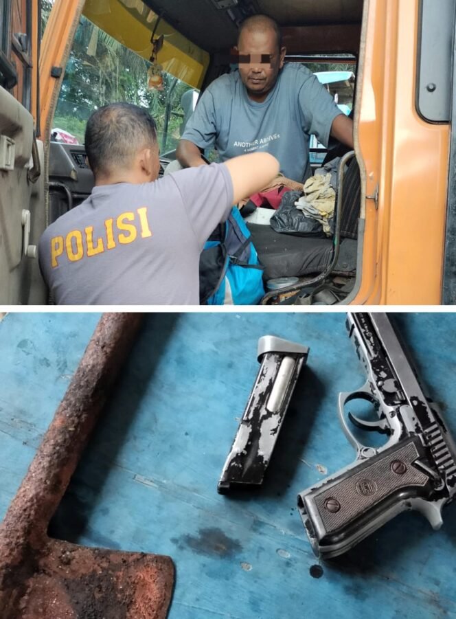 
 Di duga Kesalahpahaman Dua Orang Sopir di Jalan Lintas Timur Adu Mulut Akhirnya Diamankan Polantas Simpang Perak