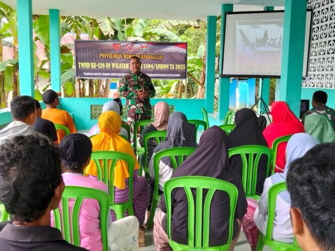
 Tumbuhkan Rasa Cinta Tanah Air, Satgas TMMD 126 Kodim Ambon Suluh Wawasan Kebangsaan & Bela Negara