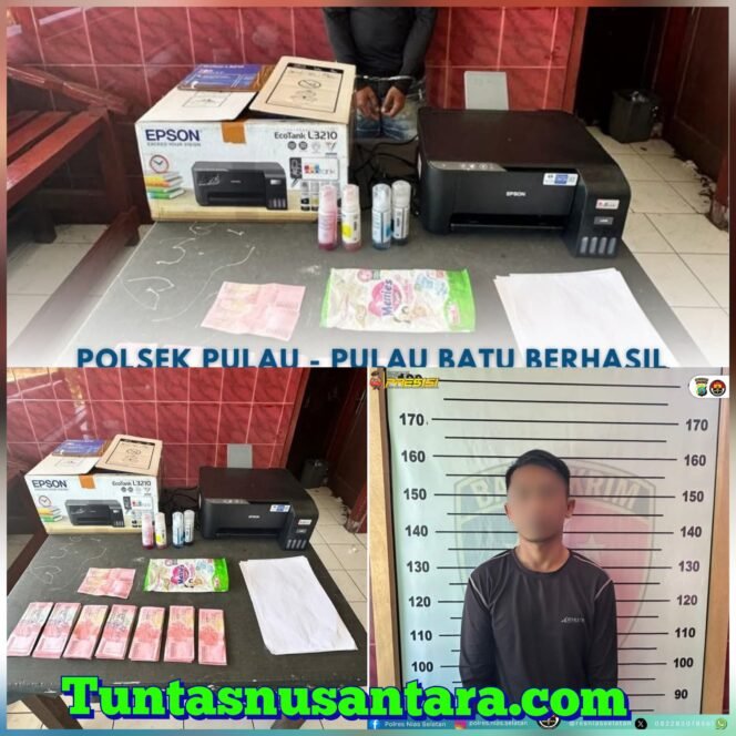 
 Resahkan Masyarakat, Polsek Pulau-Pulau batu Berhasil Amankan Pelaku Pengedar Uang Palsu