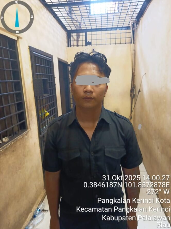 
 Unit Reskrim Polsek Pangkalan Kerinci menggamankan Pelaku Pencurian Baterai Mobil