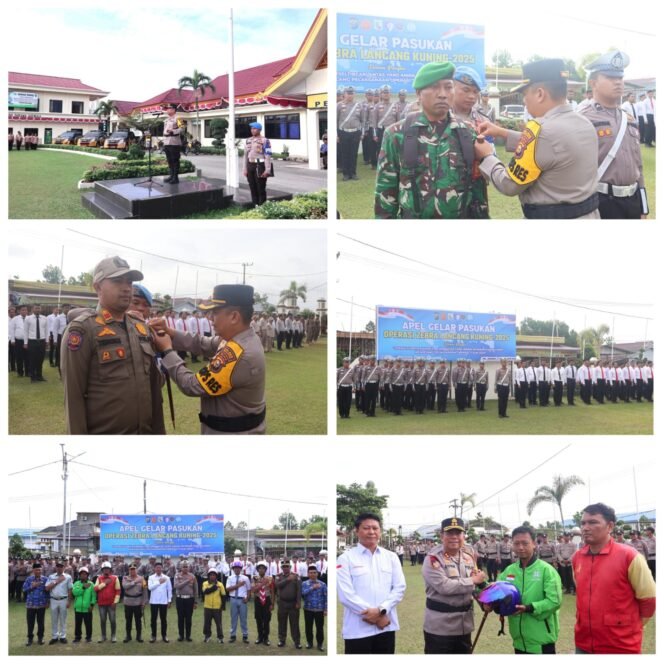 
 Polres Pelalawan Gelar Pasukan dan Kendaraan Dalam Ops Zebra Lancang Kuning 2025