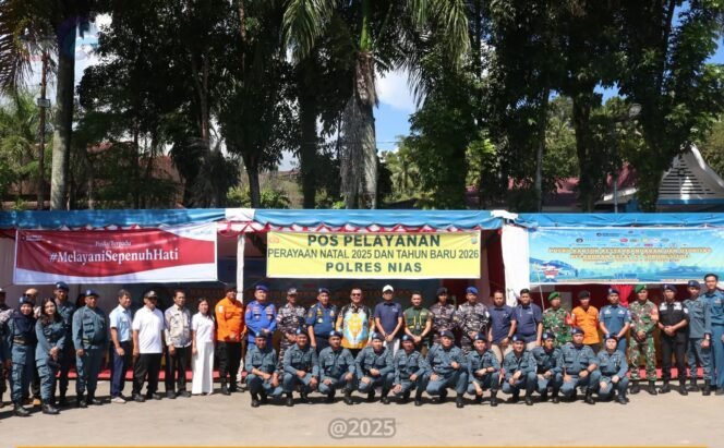 
 Sinergi Lintas Sektor Wali Kota Gunungsitoli Pimpin Apel Posko Terpadu Angkutan Laut Nataru