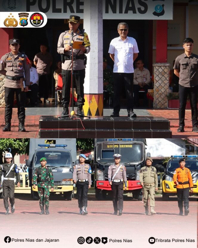 
 KAPOLRES NIAS PIMPIN APEL GELAR PASUKAN OPERASI LILIN TOBA 2025 MENJELANG NATARU