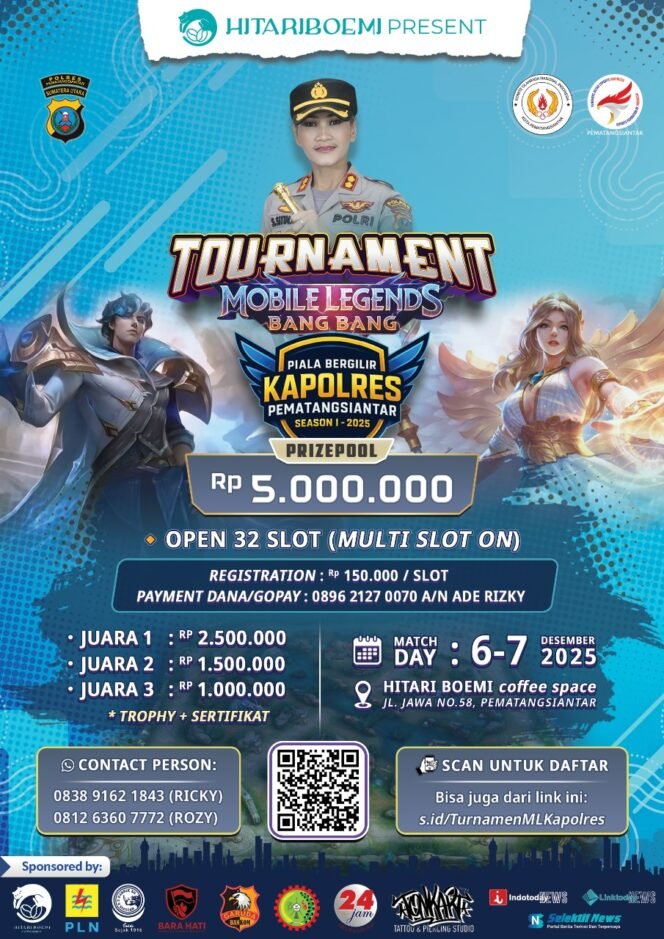 
 PB ESI Pematangsiantar Apresiasi Penuh Turnamen Mobile Legends Piala Kapolres Season I Di Hitari Boemi Coffee Space