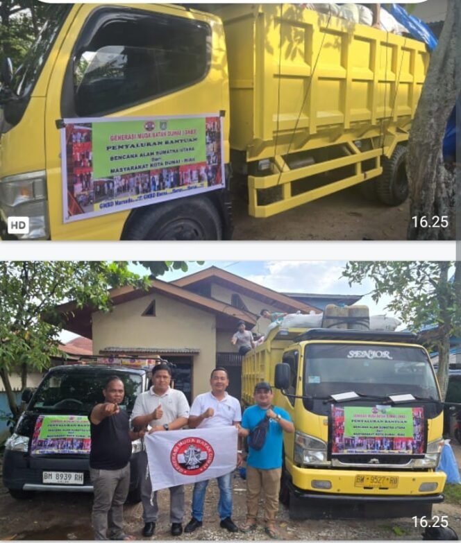 
 Gerakan Muda Batak Dumai(GMBD) Kota Dumai”, Salurkan Bantuan Untuk Korban Bencana Banjir  di Tapanuli Raya Provinsi Sumut