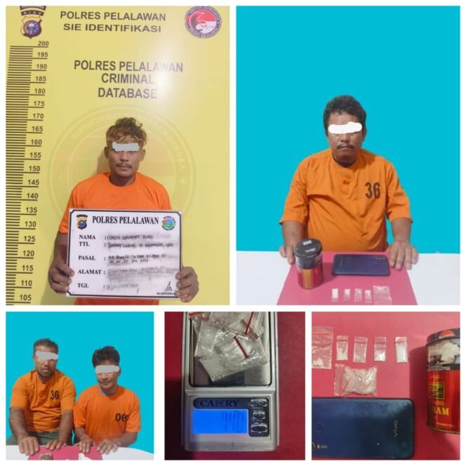 
 Empat Tersangka Pengedar Narkoba Di Tangkap Satresnarkoba Polres Pelalawan