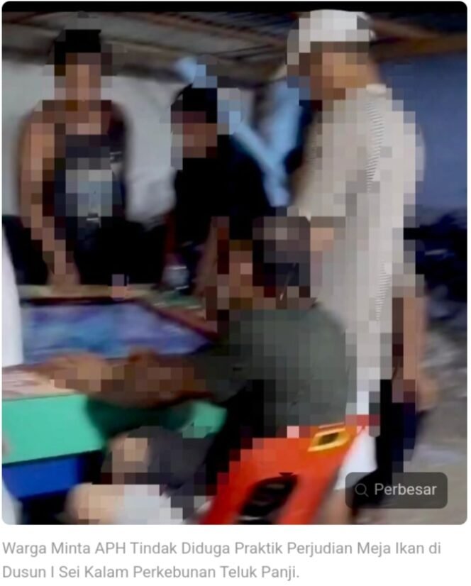 
 Diduga Maraknya Judi Tembak Ikan di Teluk Panji Warga Minta Kepada Denpom Torgamba Dan Polsek Kampung Rakyat Tangkap Pemiliknya