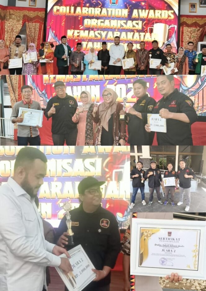 
 Ketua DPC GRIP JAYA Kota Padang Jhoni Iskandar, Atas Penghargaan Juara II Collaboration Awards Ormas 2025,Solid Terus dan Tetap Eksis.