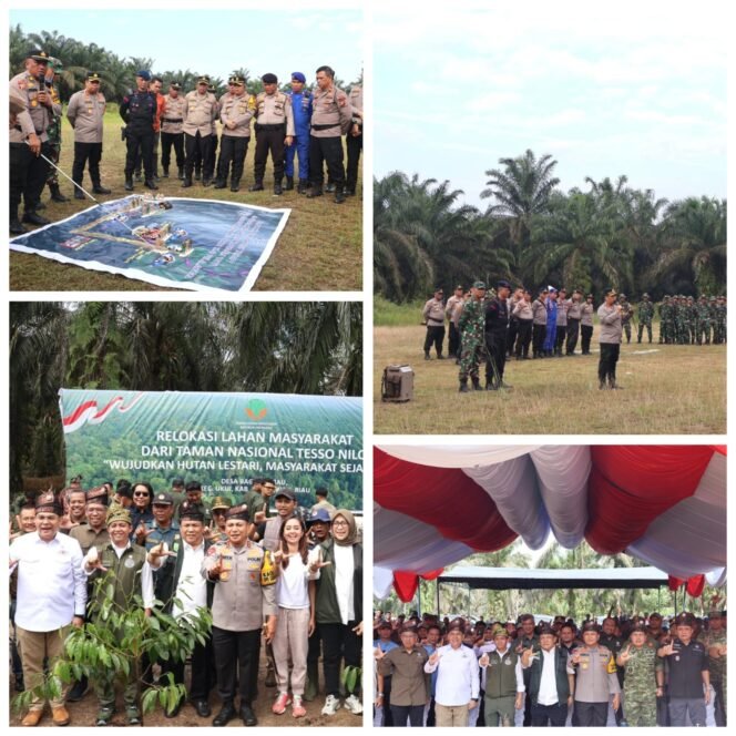 
 Kapolda Riau Hadiri Laucing Relokasi dan Pemulihan Kawasan Hutan Tesso Nilo TNTN Oleh Menteri Kehutanan RI