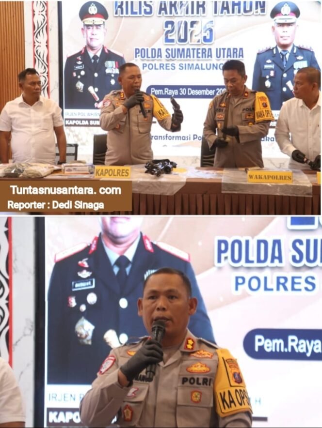 
 Aktualisasi Transformasi Polri Untuk Masyarakat!” Kapolres Simalungun Gelar Rilis Akhir Tahun 2025, Buktikan Polri Kini Lebih Dekat dengan Rakyat