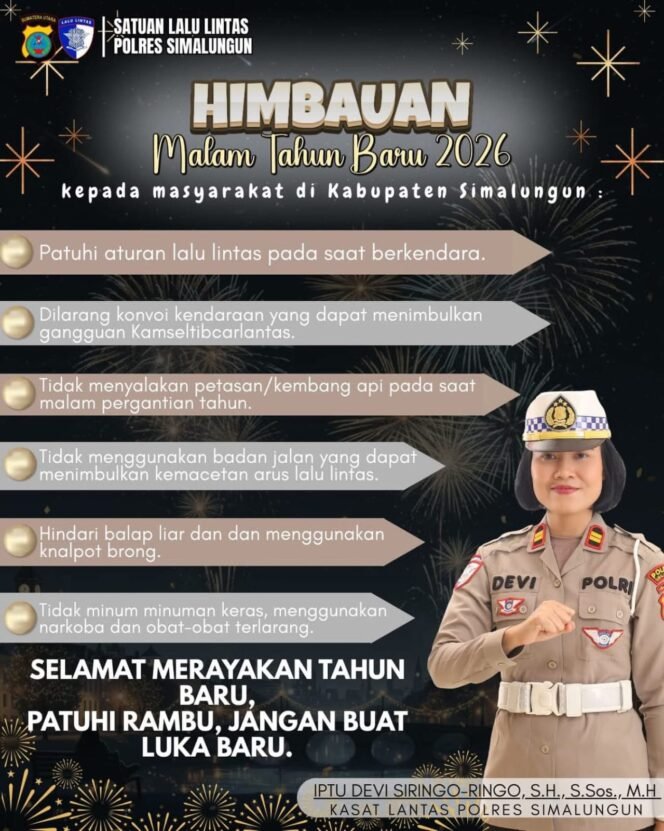 
 Jelang Pergantian Tahun,  Kasat Lantas Polres Simalungun: Euforia Tahun Baru Jangan Sampai Mengorbankan Keselamatan