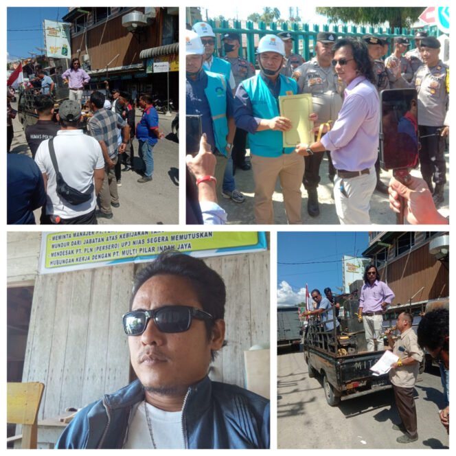 
 Tuntutan Aksi Desak Manager PLN UP3 Nias Putuskan Kontrak Kerjasama Dengan PT. Multipilar Indah Jaya