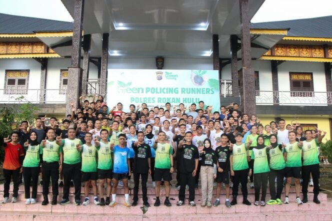 
 Polres Rokan Hulu Gelar Green Policing Runners, Wujud Komitmen Jaga Kelestarian Lingkungan