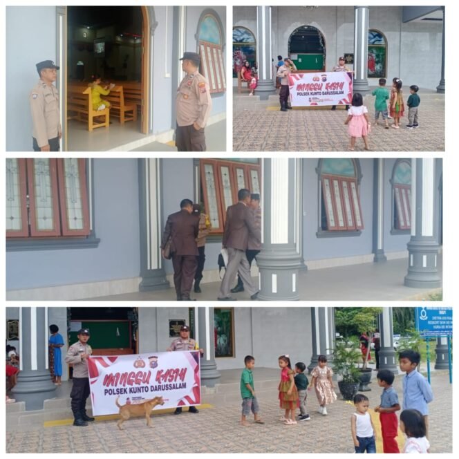 
 Patroli Minggu Kasih, Polsek Kunto Darussalam Pastikan Ibadah Jemaat HKBP Berlangsung Aman