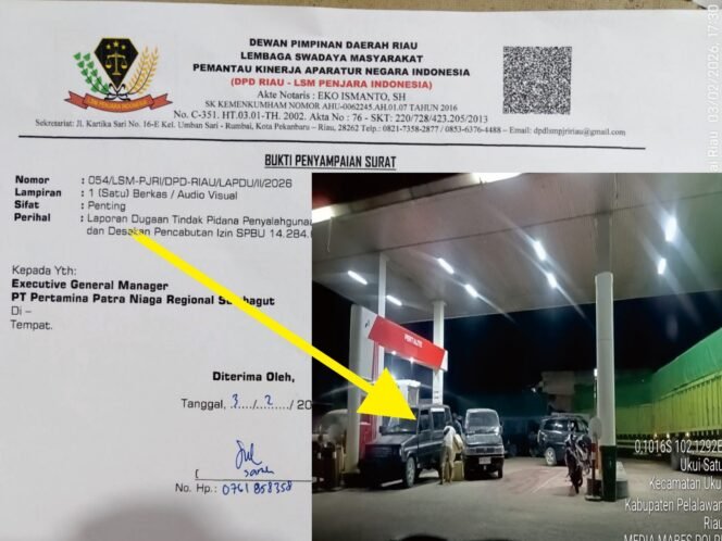 
 LSM PENJARA Resmi Laporkan Dugaan Penyelewengan BBM Subsidi di SPBU Simpang Pulai ke Pertamina