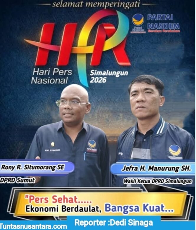 
 Rony Reynaldo Situmorang  dan Jefra H. Manurung Ucapkan Selamat HPN 2026:Apresiasi Peran Strategis Pers Jaga Demokrasi dan Pembangunan Daerah