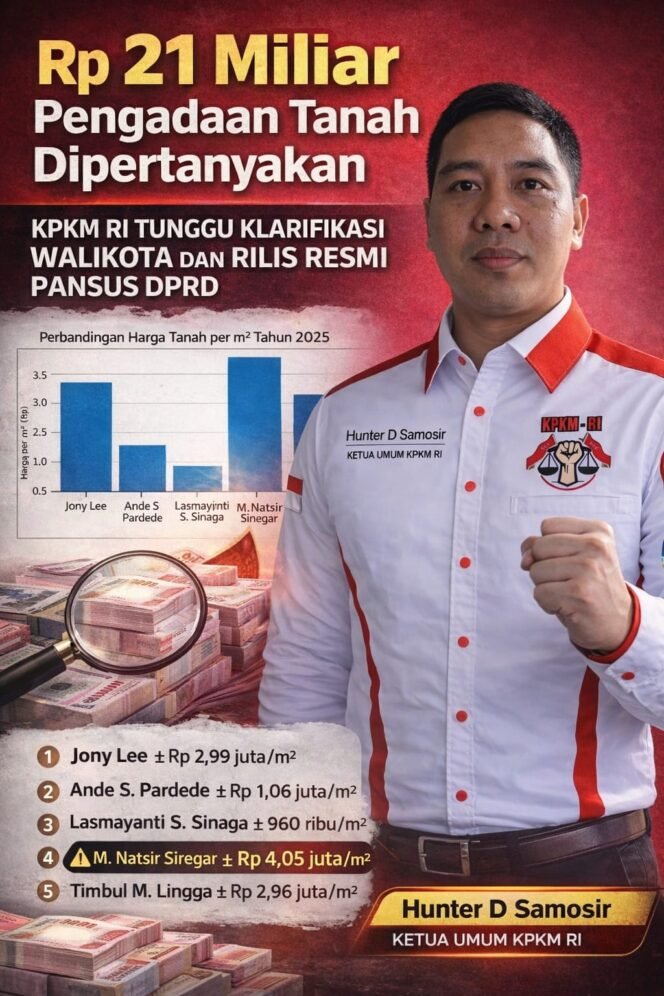 
 Senilai 21 Miliar Pengadaan Tanah Dipertanyakan, KPKM RI Tunggu Klarifikasi Wali Kota dan Rilis Resmi Pansus DPRD