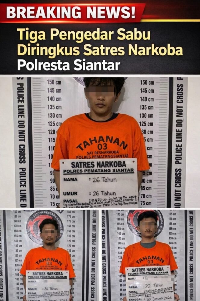 
 Tiga Hari Berturut-turut, Satres Narkoba Polres Siantar Ringkus Tiga Pengedar Sabu, Jaringan Pemasok Diburu, baca di