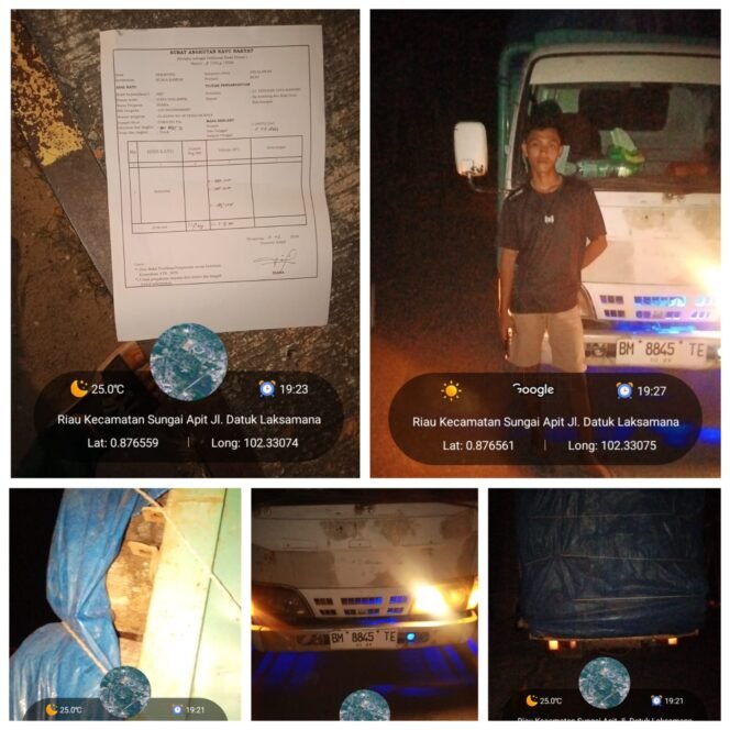 
 Pengangkutan Kayu Mahang Gunakan Dokumen SAKR Melintas di Siak