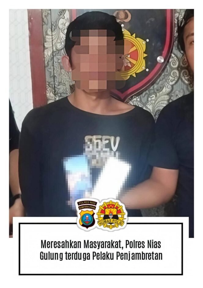 
 MERESAHKAN MASYARAKAT, POLRES NIAS AMANKAN TERDUGA PELAKU PENJAMBRETAN