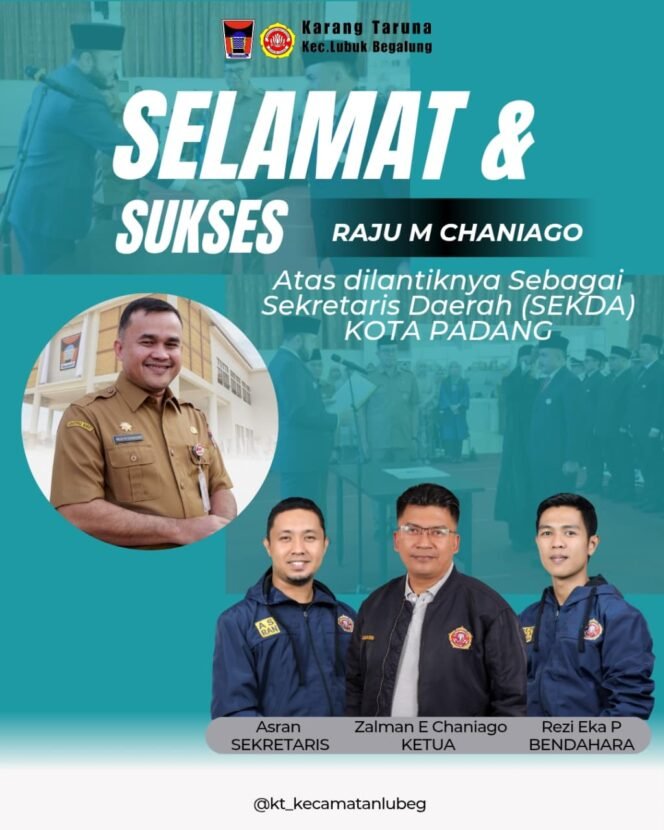 
 Putra Nagari Nan XX Ukir Sejarah: Raju Minropa Resmi Jabat Sekda Kota Padang Definitif