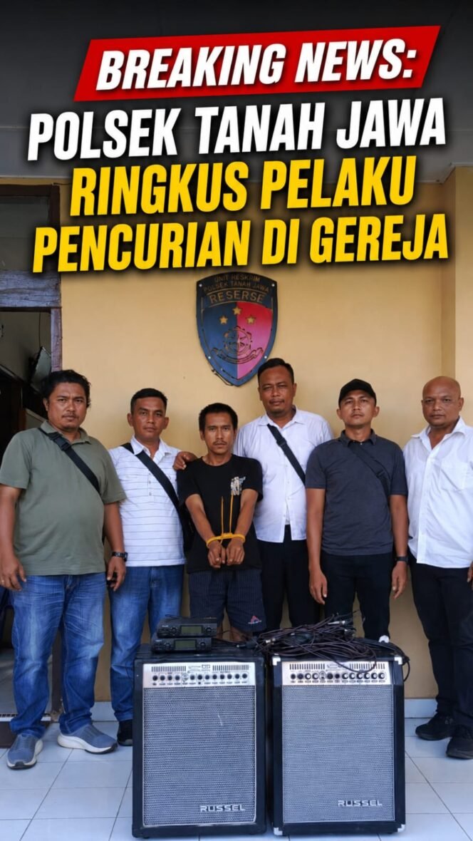 
 Dipimpin Langsung Kanit Reskrim IPTU Fritsel Sitohang, Polsek Tanah Jawa Gerak Cepat Ungkap Pencurian di Gereja
