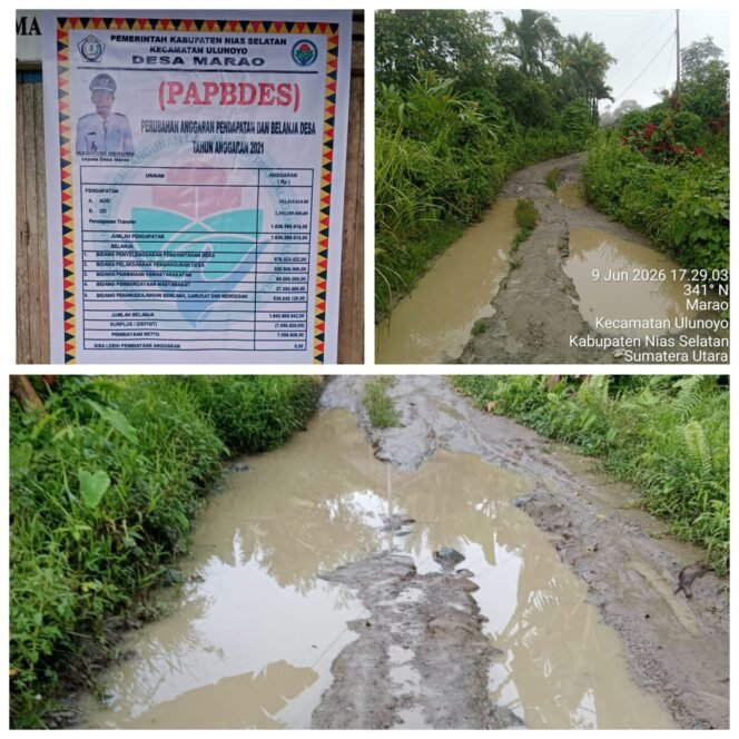 
 Pembangunan Jalan Desa Belum Jelas, Dana Desa 2025 Marao Dipertanyakan Warga