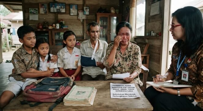 
 Tangis Ibu di Pelalawan Pecah, Tiga Anaknya Terancam Putus Sekolah Usai Bantuan PIP Terhenti