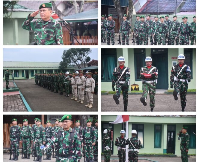 
 Mayor Inf Elifati Zebua membacakan amanat Pangdam I/Bukit Barisan Mayjen TNI Hendy Antariksa,Pangdam I/BB Tekankan Kesiapsiagaan dan Bijak Bermedia Sosial