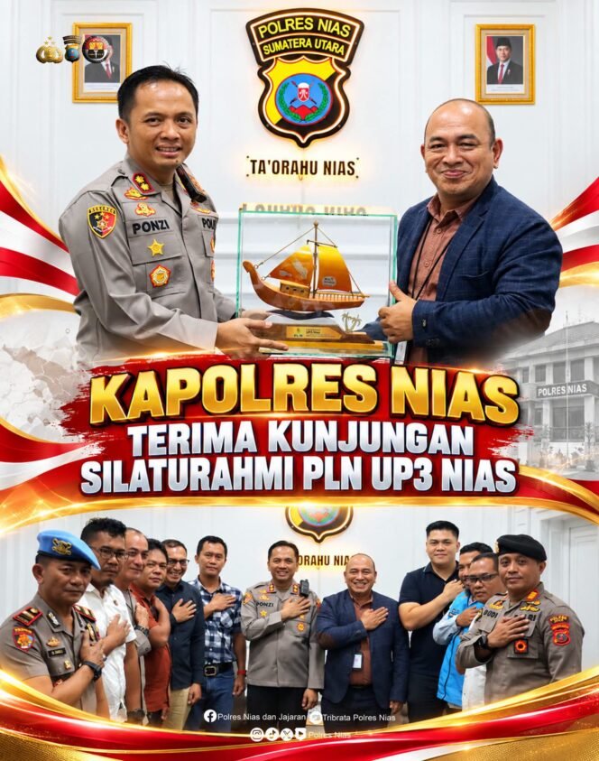 
 Kapolres Nias Terima Kunjungan Silaturahmi Manager PLN UP3 Nias